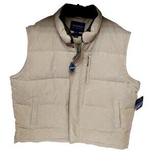 Men's Consensus Outerwear XXL Khaki Puffer Vest Wind Water Resistant Outdoors